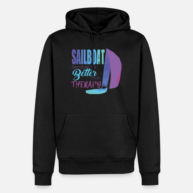 Segelboot - Männer Premium Bio Hoodie - Schwarz