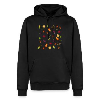 Glückliches Gemüse - Männer Premium Bio Hoodie - Schwarz - Vorne - Nico (187cm)