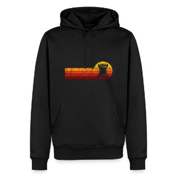 Retro Schach Schachspieler Schachmatt Schachfigur - Männer Premium Bio Hoodie - Schwarz - Vorne - Nico (187cm)