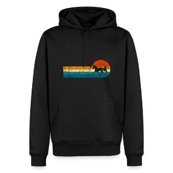 Trotteur trotter dans un style rétro ou vintage - Sweat à capuche Premium bio Homme - noir - Devant - Nico (187cm)