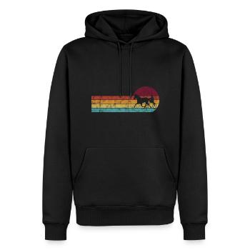 Trotteur trotter dans un style rétro ou vintage - Sweat à capuche Premium bio Homme - noir - Devant - Nico (187cm)