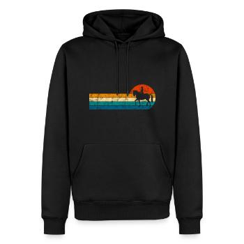 Dressage Cavalier de dressage Cheval d’équitation - Sweat à capuche Premium bio Homme - noir - Devant - Nico (187cm)