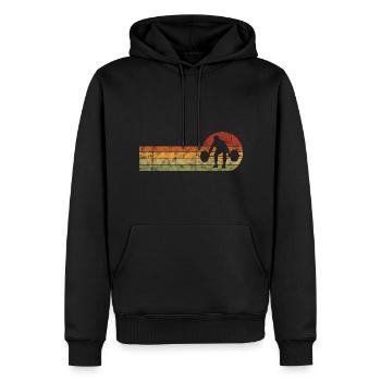 Musculation Bodybuilder GYM Fitnessstudio Retro - Sweat à capuche Premium bio Homme - noir - Devant - Nico (187cm)