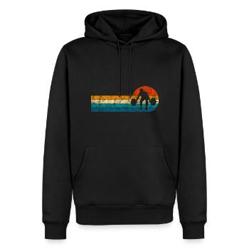 Musculation Bodybuilder GYM Fitnessstudio Retro - Sweat à capuche Premium bio Homme - noir - Devant - Nico (187cm)