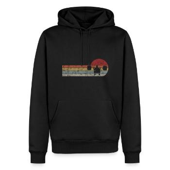 Bodybuilding Bodybuilder GYM Fitnessstudio Retro - Männer Premium Bio Hoodie - Schwarz - Vorne - Nico (187cm)
