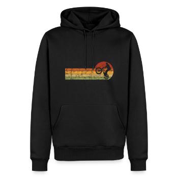BMX Rad Fahrrad Retro Geschenk Bicycle Motocross - Männer Premium Bio Hoodie - Schwarz - Vorne - Nico (187cm)