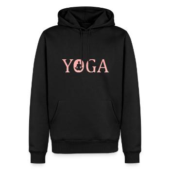 Yoga - Männer Premium Bio Hoodie - Schwarz - Vorne - Nico (187cm)