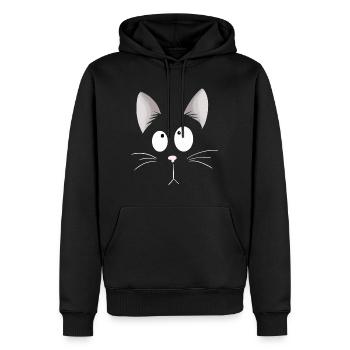 Tête de chat I Cat Face I Comic - Sweat à capuche Premium bio Homme - noir - Devant - Nico (187cm)
