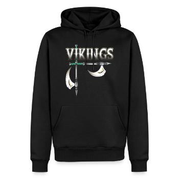 Guerrier viking - Sweat à capuche Premium bio Homme - noir - Devant - Nico (187cm)
