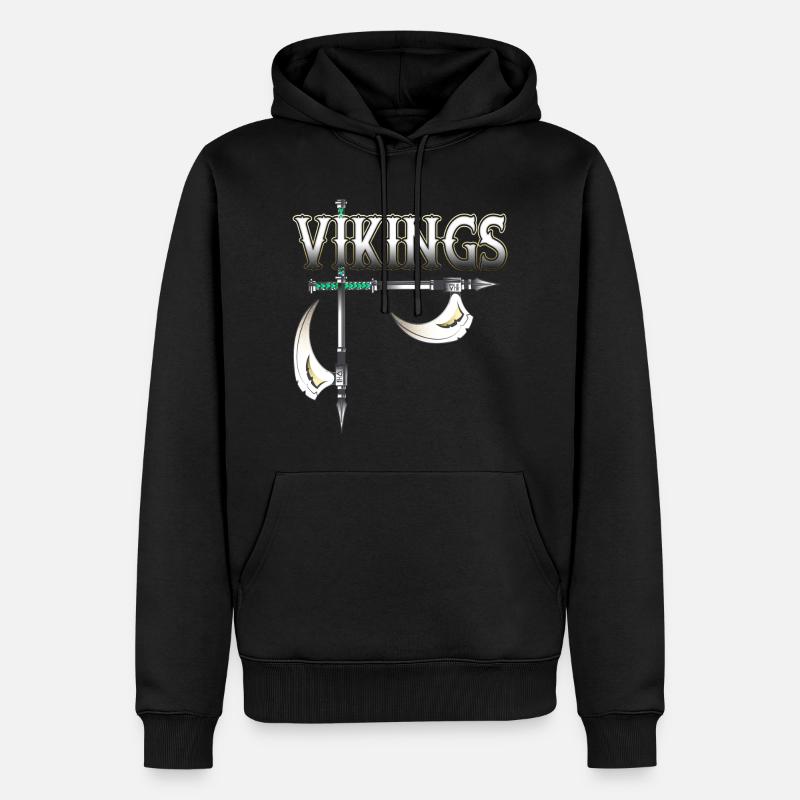 Wikinger Krieger - Männer Premium Bio Hoodie - Schwarz