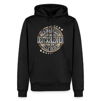 Deutschlehrer - Männer Premium Bio Hoodie - Schwarz - Vorne - Nico (187cm)