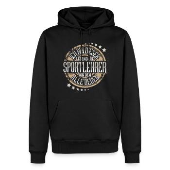 Sportlehrer - Männer Premium Bio Hoodie - Schwarz - Vorne - Nico (187cm)