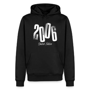 2006 Année 18e anniversaire Année de naissance - Sweat à capuche Premium bio Homme - noir - Devant - Nico (187cm)