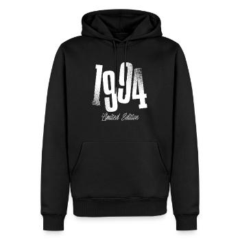 1994 Jahrgang Geburtstag Baujahr Geboren - Männer Premium Bio Hoodie - Schwarz - Vorne - Nico (187cm)