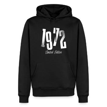 1972 Année de naissance Anniversaire Année de naissance - Sweat à capuche Premium bio Homme - noir - Devant - Nico (187cm)