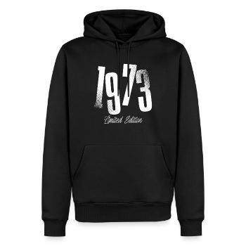 1973 Année de naissance Année de naissance - Sweat à capuche Premium bio Homme - noir - Devant - Nico (187cm)