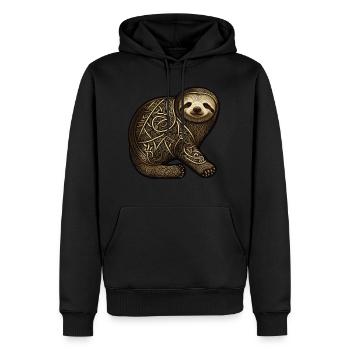 Paresseux Celtique Irlandais Drôle Tendance Animaux Cool - Sweat à capuche Premium bio Homme - noir - Devant - Nico (187cm)