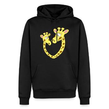 Giraffenherz - Männer Premium Bio Hoodie - Schwarz - Vorne - Nico (187cm)