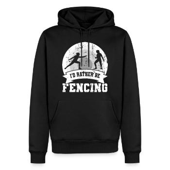 Je préfère clôturer - Sweat à capuche Premium bio Homme - noir - Devant - Nico (187cm)