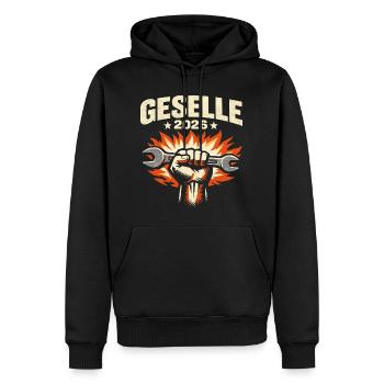 Examen de compagnon 2026 réussi - Sweat à capuche Premium bio Homme - noir - Devant - Nico (187cm)
