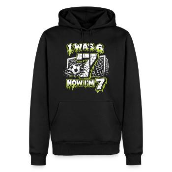 67 Cadeau d’anniversaire de Six Sept Football Boy - Sweat à capuche Premium bio Homme - noir - Devant - Nico (187cm)