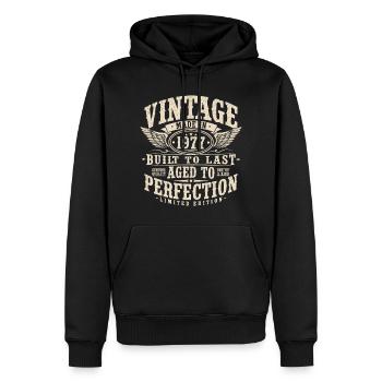Vintage 1977 Vintage Cadeau d’anniversaire rétro - Sweat à capuche Premium bio Homme - noir - Devant - Nico (187cm)