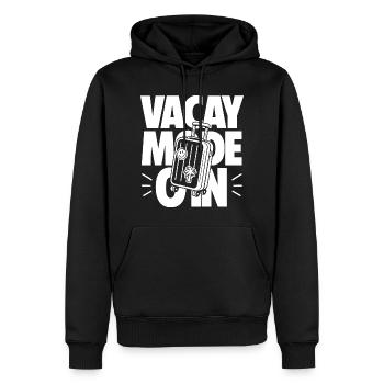 Mode vacances sur la conception de valises de voyage - Sweat à capuche Premium bio Homme - noir - Devant - Nico (187cm)