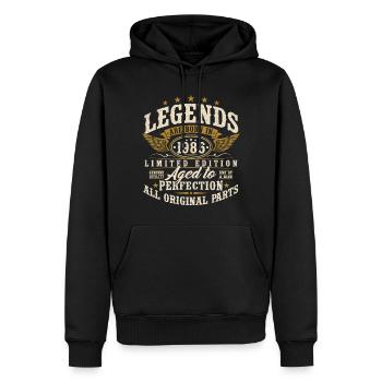 1986 Jahrgang geboren Legenden Vintage Geburtstag - Männer Premium Bio Hoodie - Schwarz - Vorne - Nico (187cm)