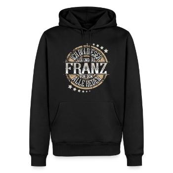 Franz - Männer Premium Bio Hoodie - Schwarz - Vorne - Nico (187cm)