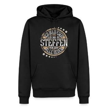 Steffen - Männer Premium Bio Hoodie - Schwarz - Vorne - Nico (187cm)