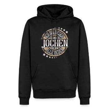 Jochen - Männer Premium Bio Hoodie - Schwarz - Vorne - Nico (187cm)