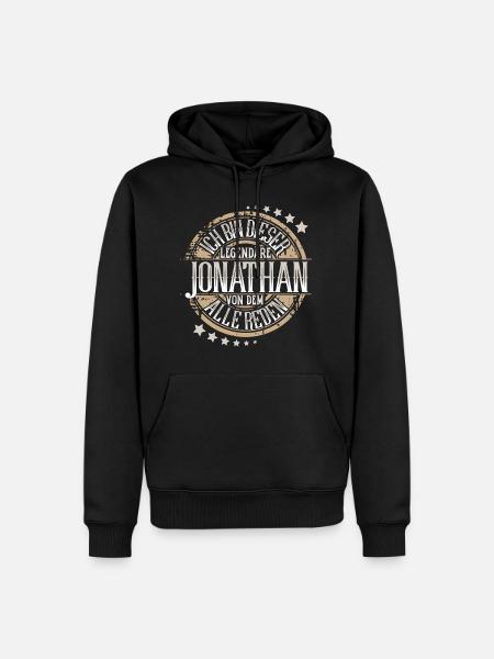 Jonathan - Männer Premium Bio Hoodie - Schwarz