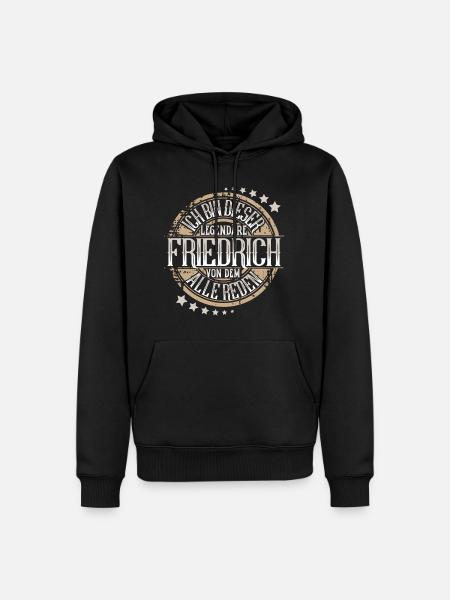 Friedrich - Männer Premium Bio Hoodie - Schwarz