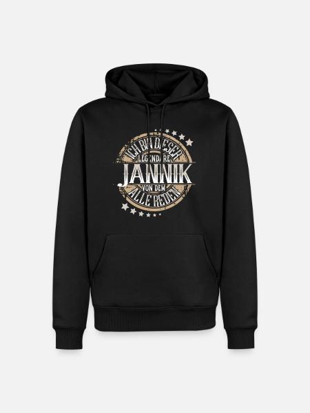 Jannik - Männer Premium Bio Hoodie - Schwarz