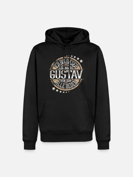 Gustav - Männer Premium Bio Hoodie - Schwarz