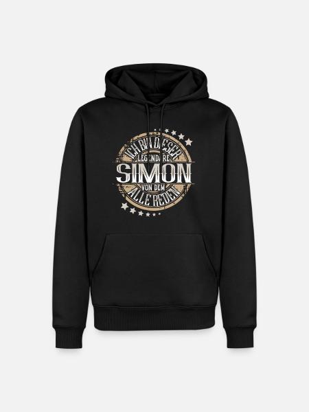 Simon - Männer Premium Bio Hoodie - Schwarz