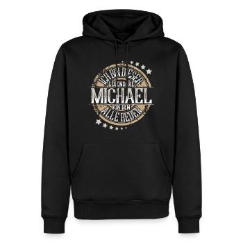 Michael - Männer Premium Bio Hoodie - Schwarz - Vorne - Nico (187cm)