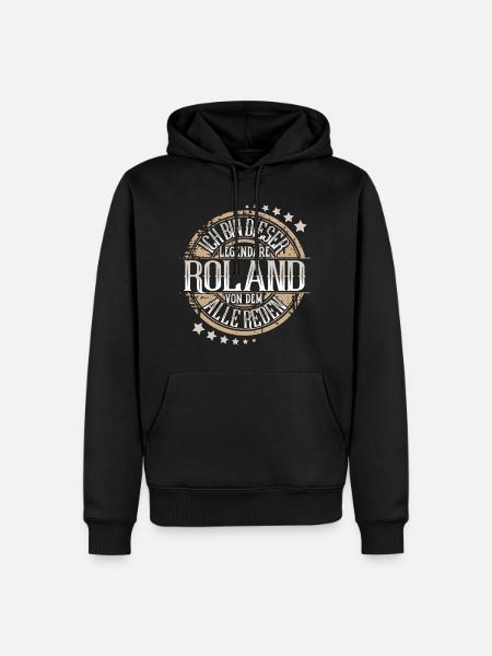 Roland - Männer Premium Bio Hoodie - Schwarz