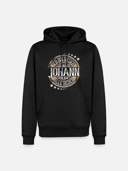 Johann - Männer Premium Bio Hoodie - Schwarz