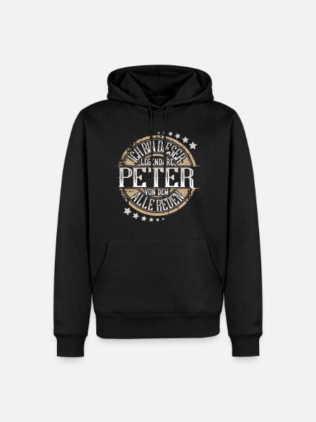 Peter - Männer Premium Bio Hoodie - Schwarz