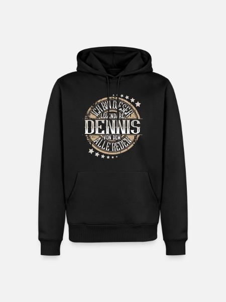 Dennis - Männer Premium Bio Hoodie - Schwarz