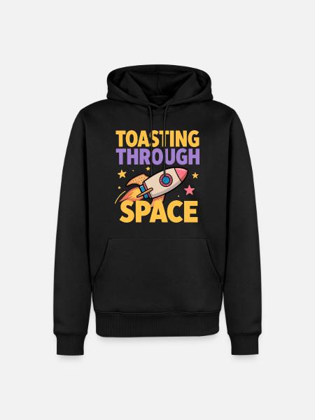 Toast-Rakete – Toasting Through Space - Männer Premium Bio Hoodie - Schwarz