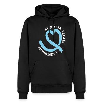 Alopecia Areata - Bewusstsein & Herz - Männer Premium Bio Hoodie - Schwarz - Vorne - Nico (187cm)