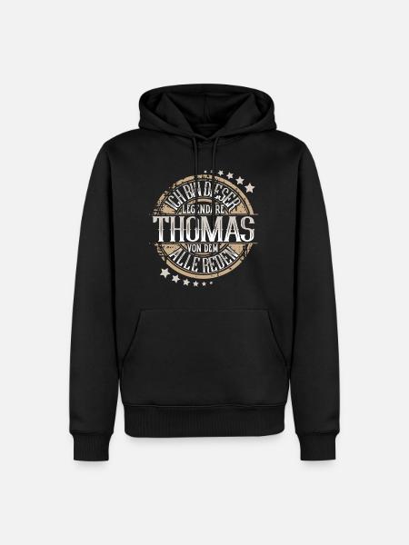 Thomas - Männer Premium Bio Hoodie - Schwarz