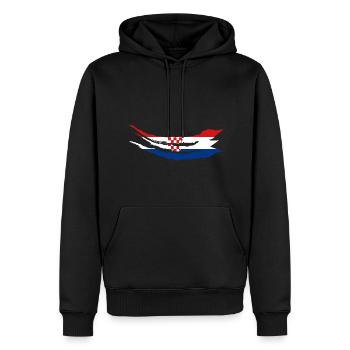 Drapeau de la Croatie Adriatique Zagreb Drapeau croate - Sweat à capuche Premium bio Homme - noir - Devant - Nico (187cm)