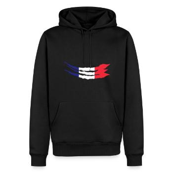 Frankreich Flagge Used Look Französische Fahne - Männer Premium Bio Hoodie - Schwarz - Vorne - Nico (187cm)