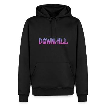 Downhill - Männer Premium Bio Hoodie - Schwarz - Vorne - Nico (187cm)