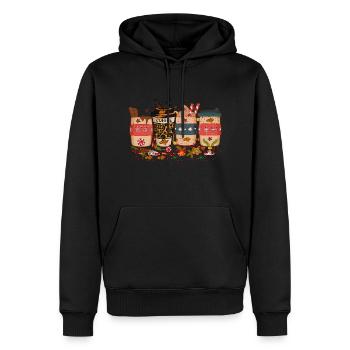 Weihnachtskaffee, Weihnachtsfeier, Weihnachtsstimmung - Männer Premium Bio Hoodie - Schwarz - Vorne - Nico (187cm)