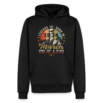 März 1934 Jahrgang Geburtstag Retro Geschenk - Männer Premium Bio Hoodie - Schwarz - Vorne - Nico (187cm)