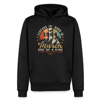 März 1964 Jahrgang Geburtstag Retro Geschenk - Männer Premium Bio Hoodie - Schwarz - Vorne - Nico (187cm)